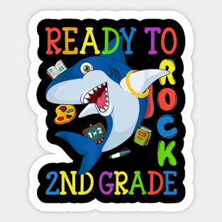 2nd Grade Dabbing Shark Back to School Kids Girls Boys Gift Sticker